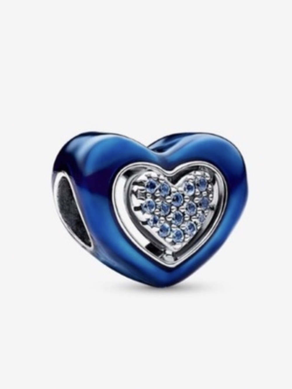 Pandora Blue Spinnable Heart Charm